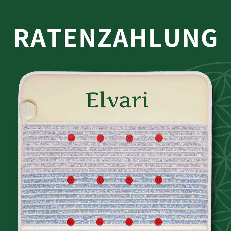 Alt-Text (Deutsch):
Ratenzahlung für die Kristallmatte 2.0 von Elvari – jetzt flexibel zahlen.