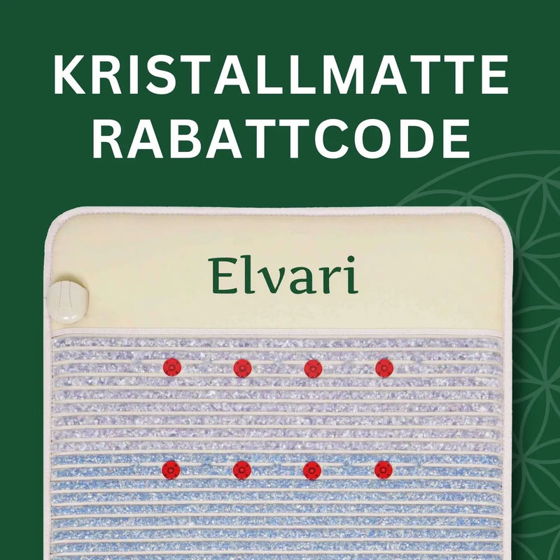 Alt-Text: Kristallmatte Rabattcode für Elvari Gesundheitsmatte entdecken