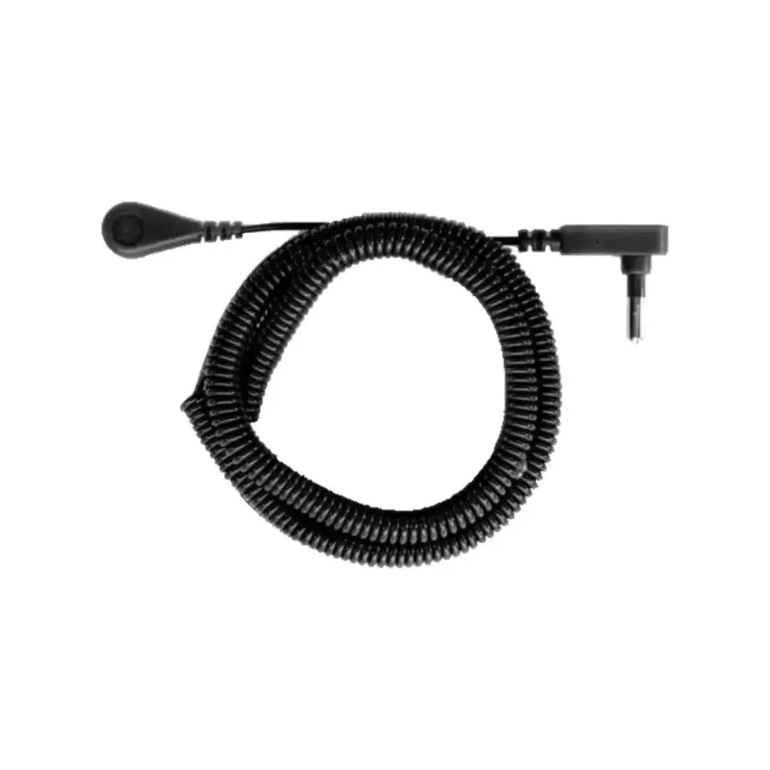 Schwarzes Erdungskabel mit Spiralkabel und 3,5-mm-Stecker von Elvari für Grounding & Earthing Anwendungen. Ideal als Ersatzkabel online kaufen.