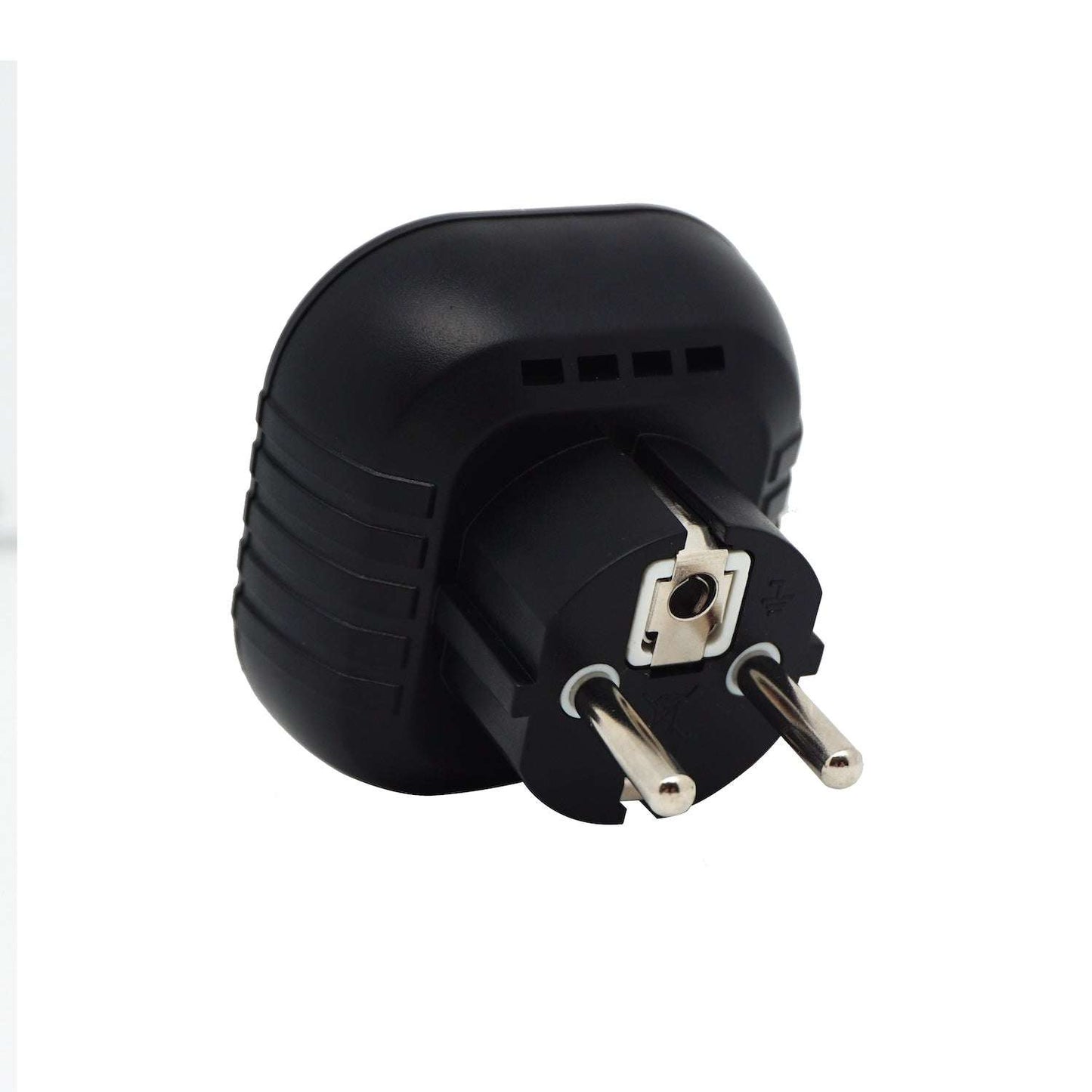 Rückansicht des Elvari EU-Steckdosentesters mit Schuko-Stecker für einfache Anwendung bei Erdungstests in europäischen Haushalten.