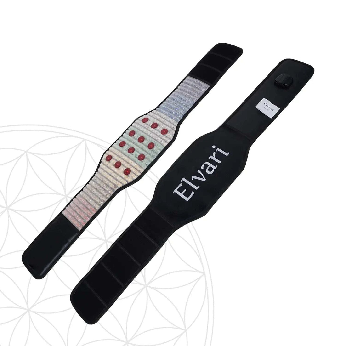 Elvari Kristallgürtel 2.0 in Schwarz mit Kristallfeldern und Infrarotpunkten, ergonomisch geformt | Kristallgürtel 2.0 online kaufen