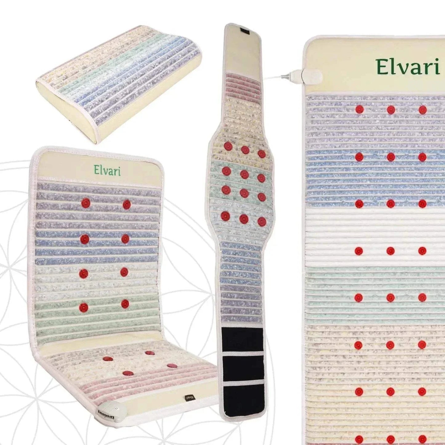 Kristallmatte 2.0 Premium-Bundle von Elvari mit Matte, Mini-Matte, Gürtel und Kissen in heller Ausführung online kaufen – hochwertige Qualität